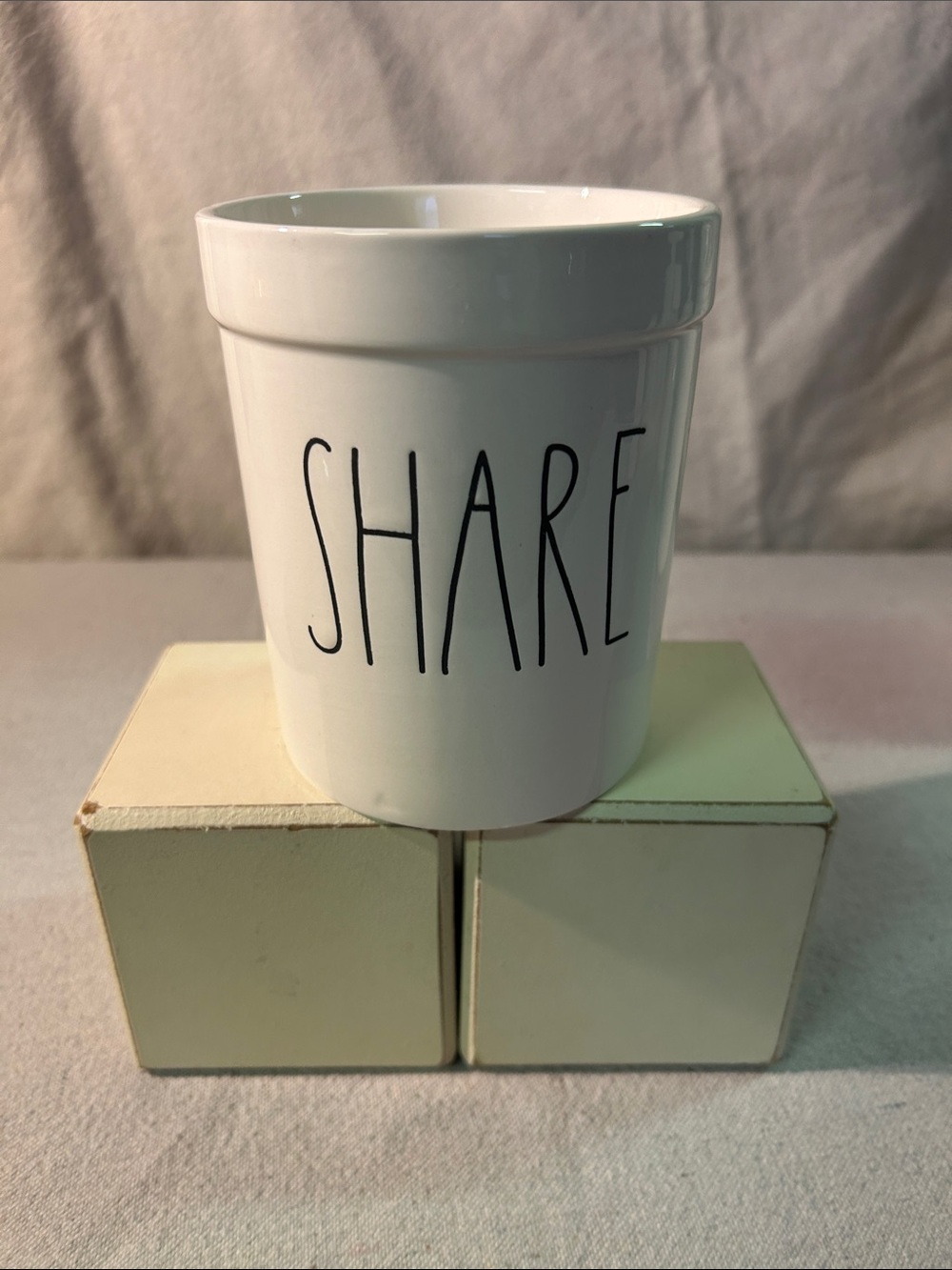 Rae Dunn White Ceramic 'SHARE' Crock